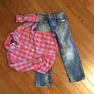 Tommy Hilfiger Bundle, jeans and shirt boys size 4